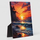 Vibrant Ocean Sunset - Kustkunst Fotoplaat (Zijkant)
