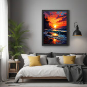 Vibrant Ocean Sunset - Kustkunst Perfect Poster