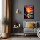 Vibrant Ocean Sunset - Kustkunst Perfect Poster