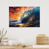 Vibrant Ocean Wave | Ai Poster (Keuken)