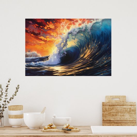 Vibrant Ocean Wave | Ai Poster (Keuken)