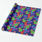 Vibrant oerwoud patroon cadeaupapier (Uitgerold)