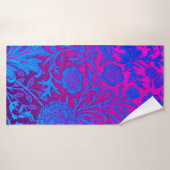 Vibrant, ombre, art nouveau, William Morris, paars Badhanddoek (Badhanddoek)
