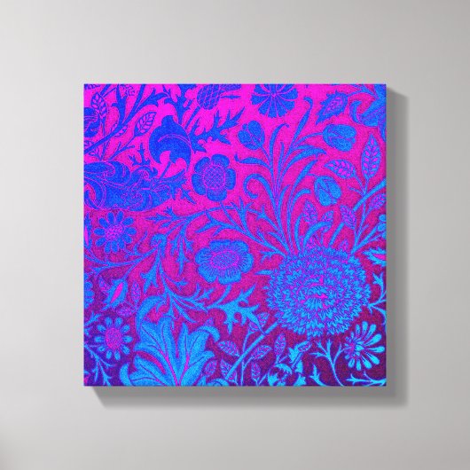 Vibrant, ombre, art nouveau, William Morris, paars Canvas Afdruk (Voorkant)