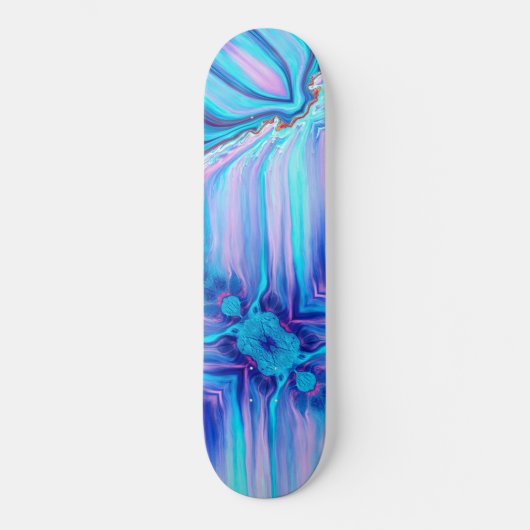 Vibrant Ombre Blue Roze Abstracte kunst Persoonlijk Skateboard (Voorkant)