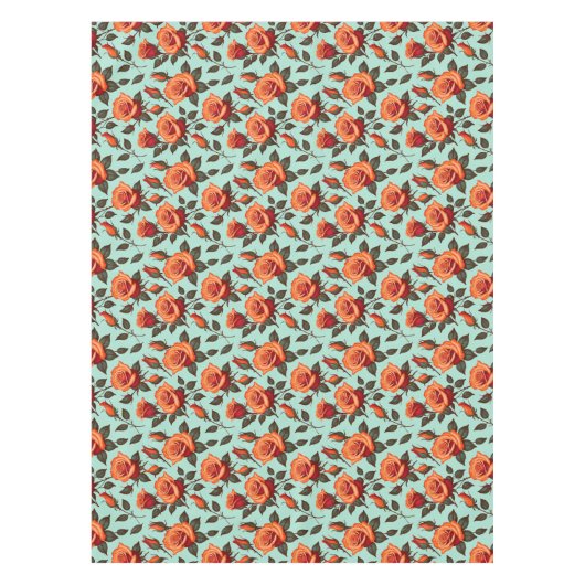 Vibrant Orange And Red Roses Tafelkleed (Voorkant)