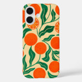 Vibrant Orange Citrus Botanical Pattern  Case-Mate iPhone Case (Achterkant)