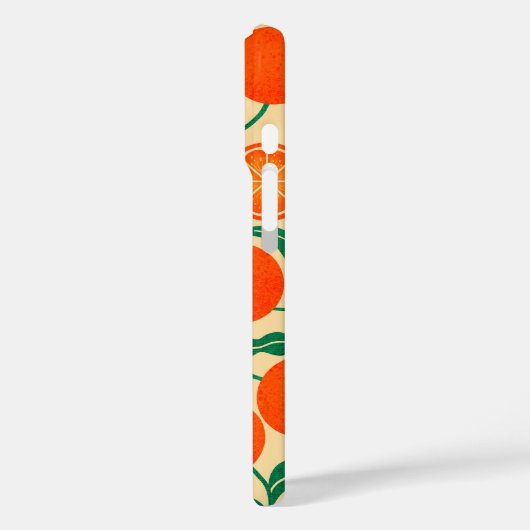 Vibrant Orange Citrus Botanical Pattern  Case-Mate iPhone Case (Achterkant / Links)