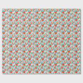 Vibrant Orange Floral Garden Pattern - Elegant Tea Cadeaupapier