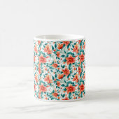 Vibrant Orange Floral Garden Pattern - Elegant Tea Koffiemok (Center)