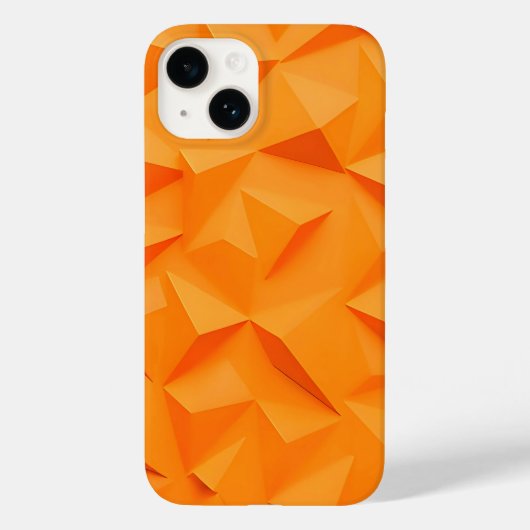 Vibrant Orange Geometric iPhone Case Stylish Matte (Achterkant)