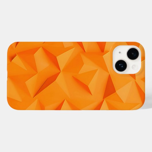 Vibrant Orange Geometric iPhone Case Stylish Matte (Achterkant (horizontaal))