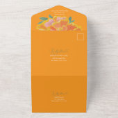 Vibrant Orange Marigold Summer Wedding All In One Uitnodiging (Buitenkant)