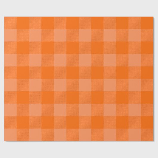 Vibrant Orange & Pale Orange Autumn Buffalo Plaid Cadeaupapier (Vlak)