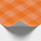 Vibrant Orange & Pale Orange Autumn Buffalo Plaid Cadeaupapier (Hoek)