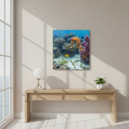 Vibrant Orange Seahorse Acrylic Wall Art Acryl Muurkunst