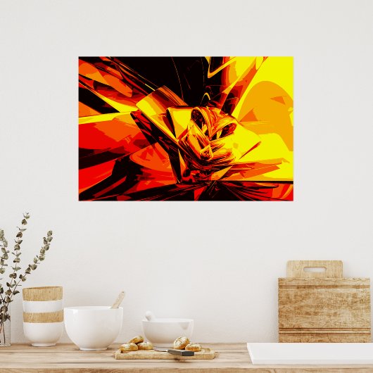 Vibrant Oranje Abstract Poster (Keuken)