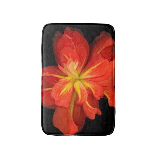 Vibrant Oranje Begonia Macro Badmat (Voorkant Verticaal)