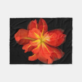 Vibrant Oranje Begonia Macro Fleece Deken (Voorkant (Horizontaal))