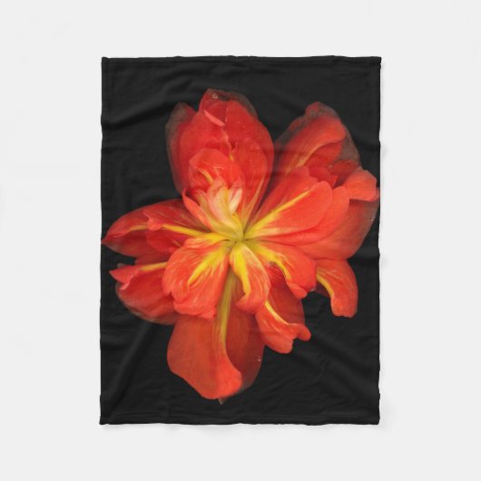 Vibrant Oranje Begonia Macro Fleece Deken (Voorkant)