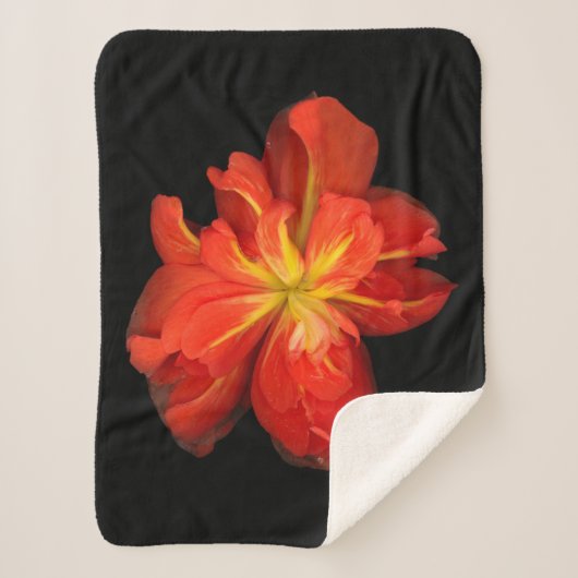 Vibrant Oranje Begonia Macro Sherpa Deken (Voorkant)