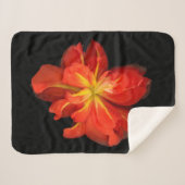 Vibrant Oranje Begonia Macro Sherpa Deken (Voorkant (horizontaal))