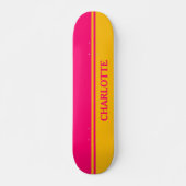 Vibrant Oranje en warm roze Persoonlijk Skateboard (Voorkant)