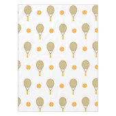 Vibrant Oranje Tennis Fun Persoonlijk afspeelappar Tafelkleed (Voorkant)