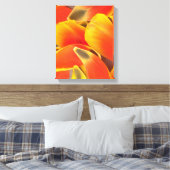 Vibrant Oranje Tulp Flower Petals Foto Canvas Afdruk (Insitu (Slaapkamer))