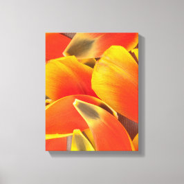 Vibrant Oranje Tulp Flower Petals Foto Canvas Afdruk
