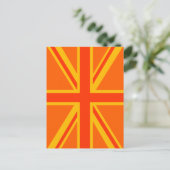 Vibrant Oranje Union Jack British Flag Swag Briefkaart (Staand voorkant)