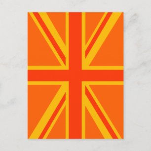 Vibrant Oranje Union Jack British Flag Swag Briefkaart