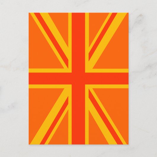 Vibrant Oranje Union Jack British Flag Swag Briefkaart (Voorkant)