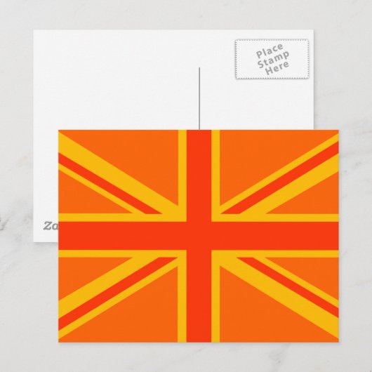 Vibrant Oranje Union Jack British Flag Swag Briefkaart (Voorkant / Achterkant)