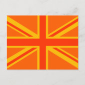 Vibrant Oranje Union Jack British Flag Swag Briefkaart (Voorkant)