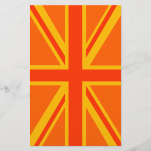 Vibrant Oranje Union Jack British Flag Swag Briefpapier