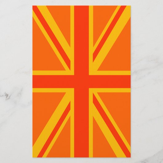 Vibrant Oranje Union Jack British Flag Swag Briefpapier (Voorkant)