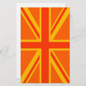 Vibrant Oranje Union Jack British Flag Swag Briefpapier (Voorkant / Achterkant)