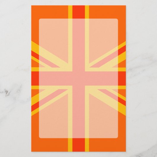 Vibrant Oranje Union Jack British Flag Swag Briefpapier (Voorkant)