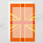 Vibrant Oranje Union Jack British Flag Swag Briefpapier (Voorkant / Achterkant)