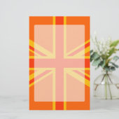 Vibrant Oranje Union Jack British Flag Swag Briefpapier (Staand voorkant)