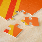 Vibrant Oranje Union Jack British Flag Swag Legpuzzel (Zijkant)