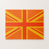 Vibrant Oranje Union Jack British Flag Swag Legpuzzel (Horizontaal)