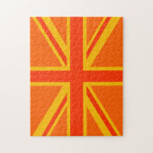 Vibrant Oranje Union Jack British Flag Swag Legpuzzel (Verticaal)