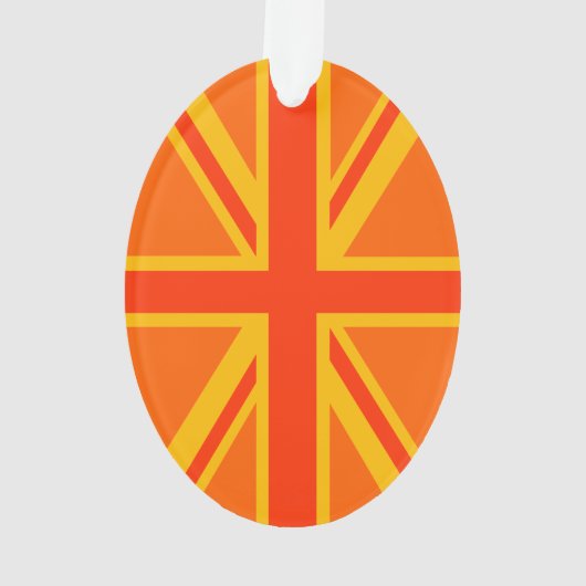 Vibrant Oranje Union Jack British Flag Swag Ornament (achterkant)
