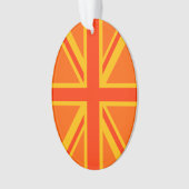 Vibrant Oranje Union Jack British Flag Swag Ornament (voorkant)