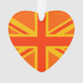 Vibrant Oranje Union Jack British Flag Swag Ornament (achterkant)