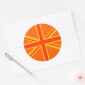 Vibrant Oranje Union Jack British Flag Swag Ronde Sticker (Envelop)