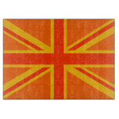 Vibrant Oranje Union Jack British Flag Swag Snijplank (Voorkant)
