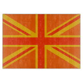 Vibrant Oranje Union Jack British Flag Swag Snijplank (Voorkant)